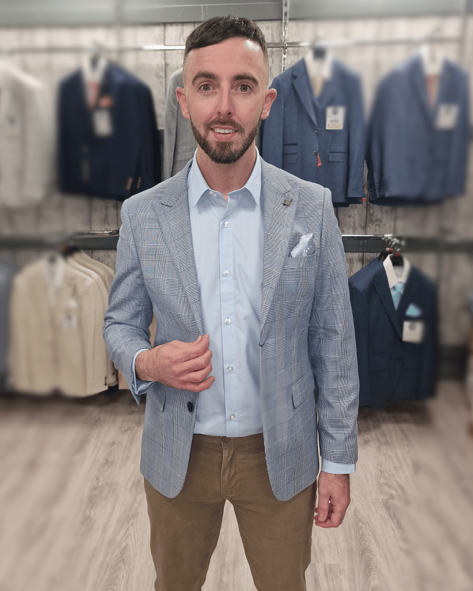 Mark Sky Jacket with Sand Chino