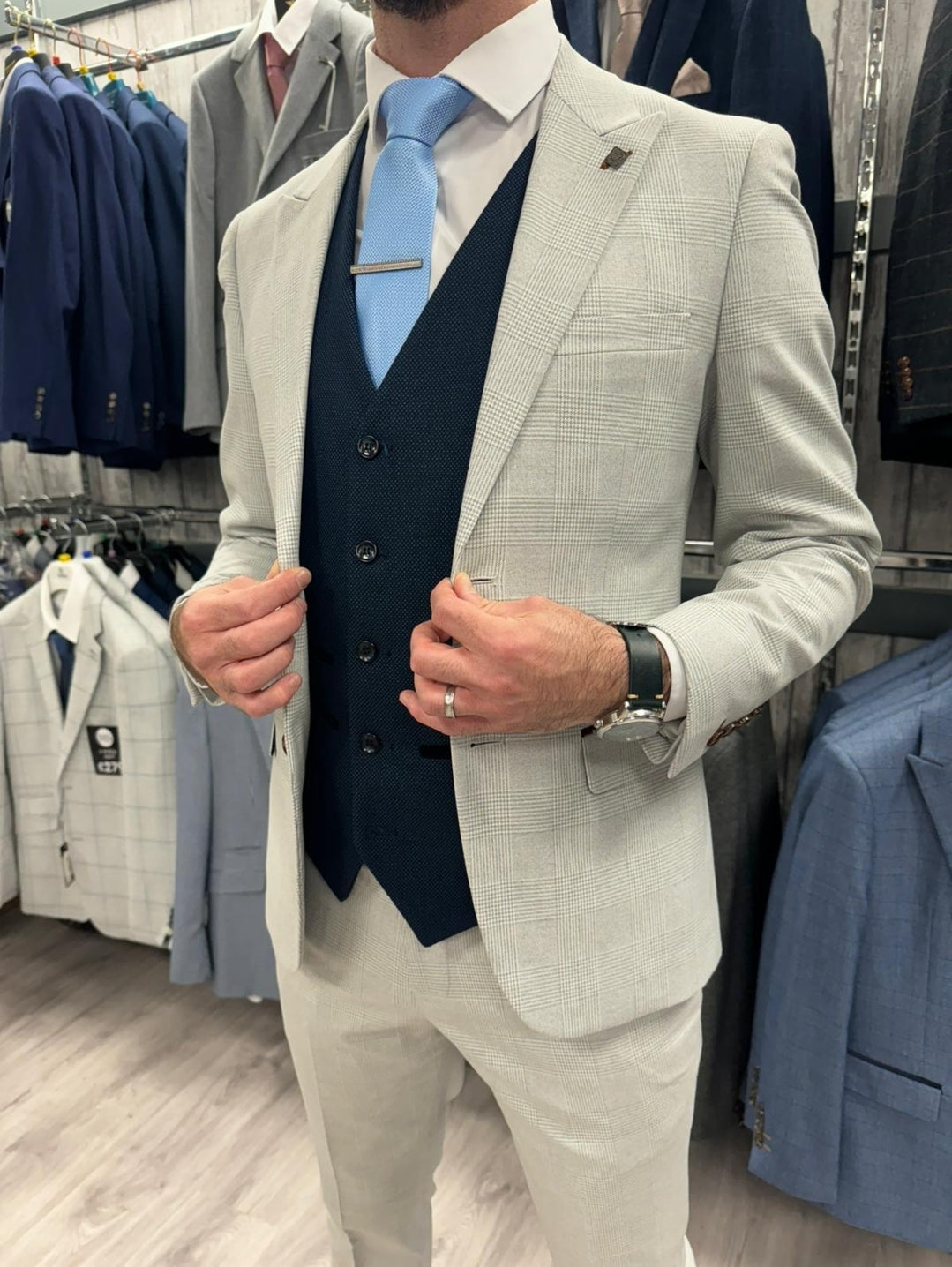 Mark Stone 2 piece suit with Navy Waistcoat