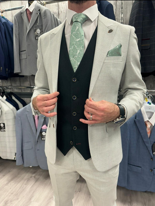 Mark Stone 2 piece suit with Jasper Green Waistcoat