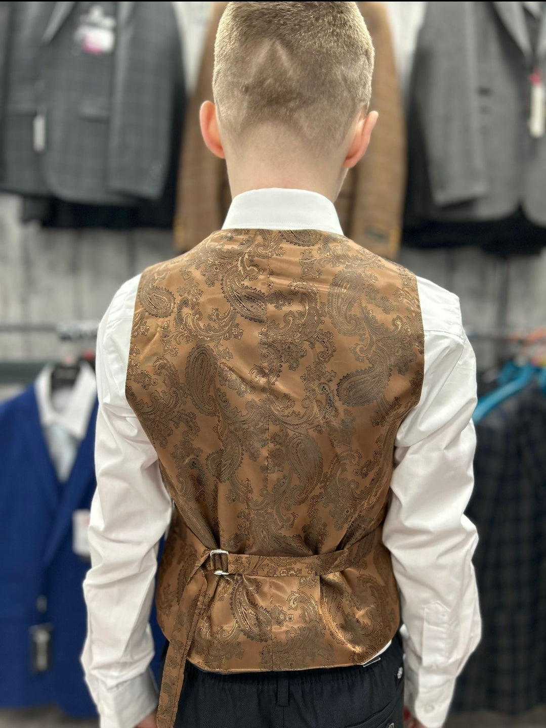 Boy's Mark Stone 3 Piece Suit with black trouser