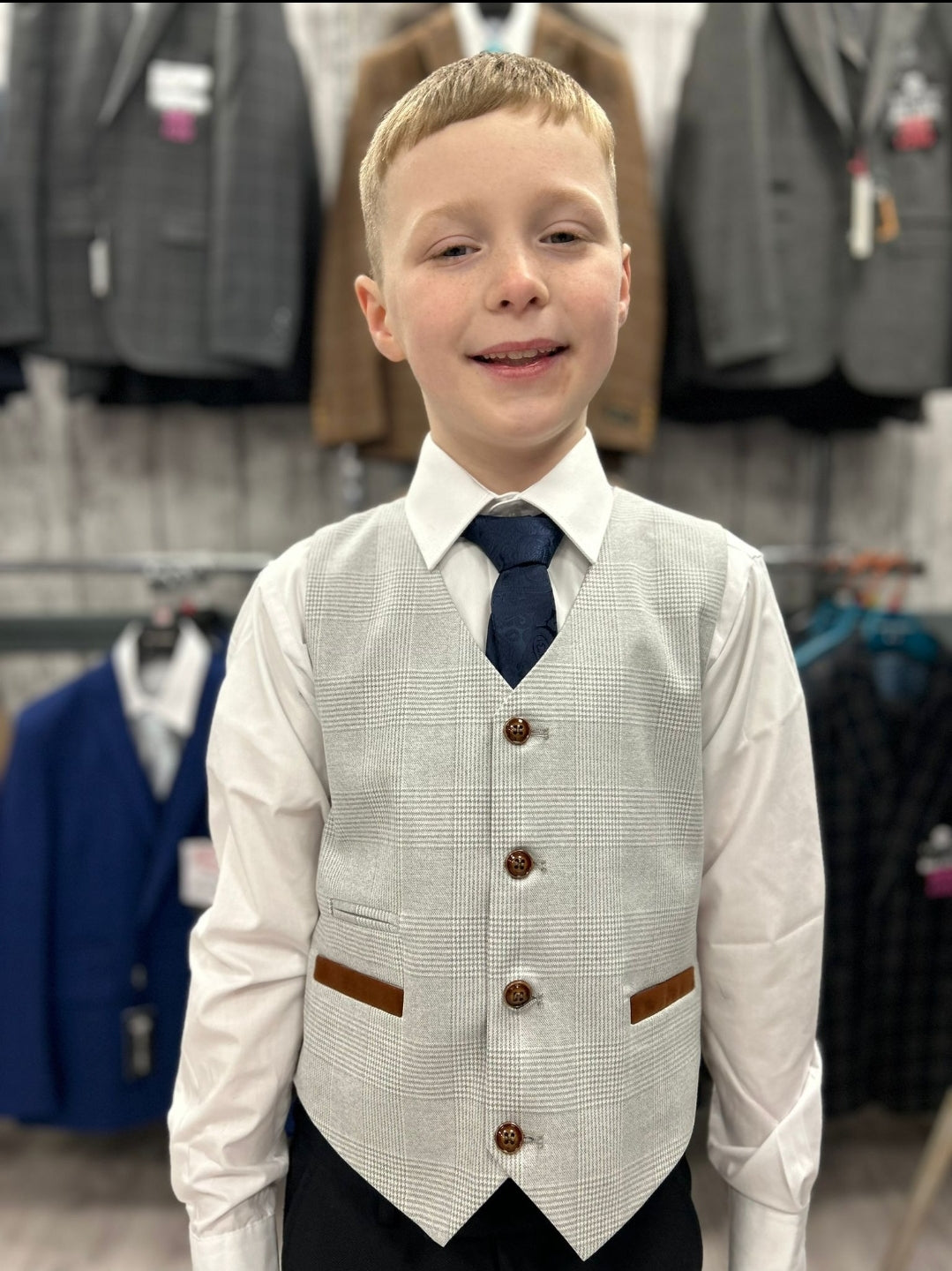 Boy's Mark Stone 3 Piece Suit with black trouser