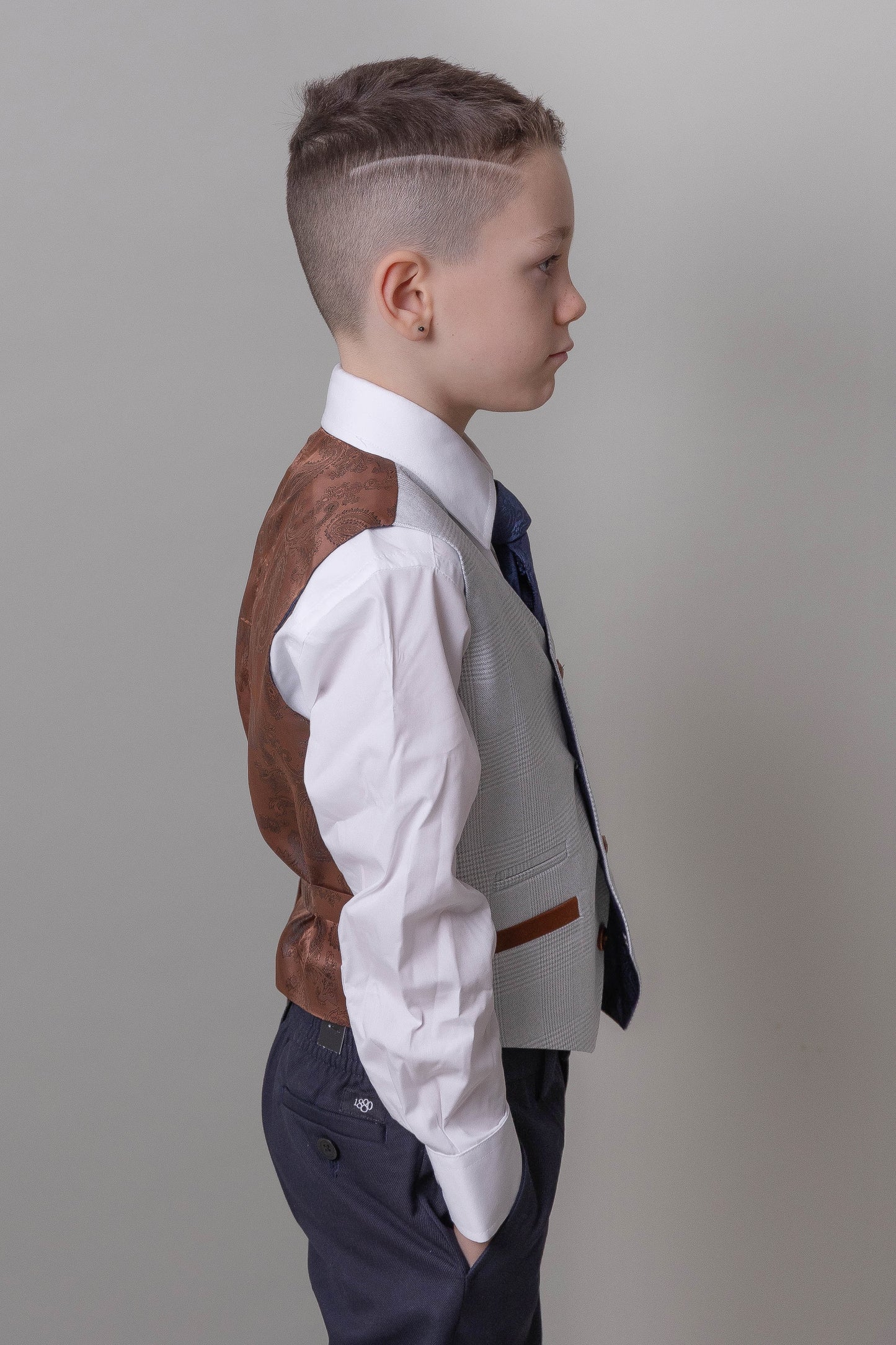 Mayfair Blue Boys 3 Piece Suit with Mark Stone waistcoat
