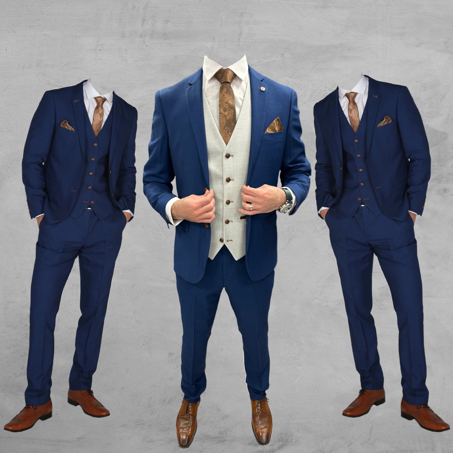 Mayfair Blue Jacket & Trouser with Mark Stone waistcoat + Mayfair Blue Wedding Quotation