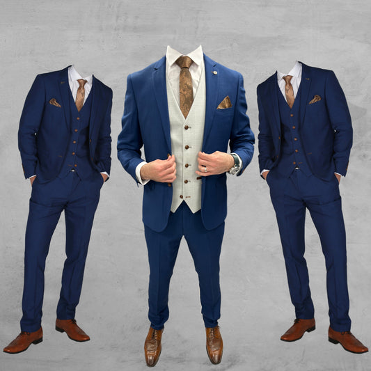 Mayfair Blue Jacket & Trouser with Mark Stone waistcoat + Mayfair Blue Wedding Quotation