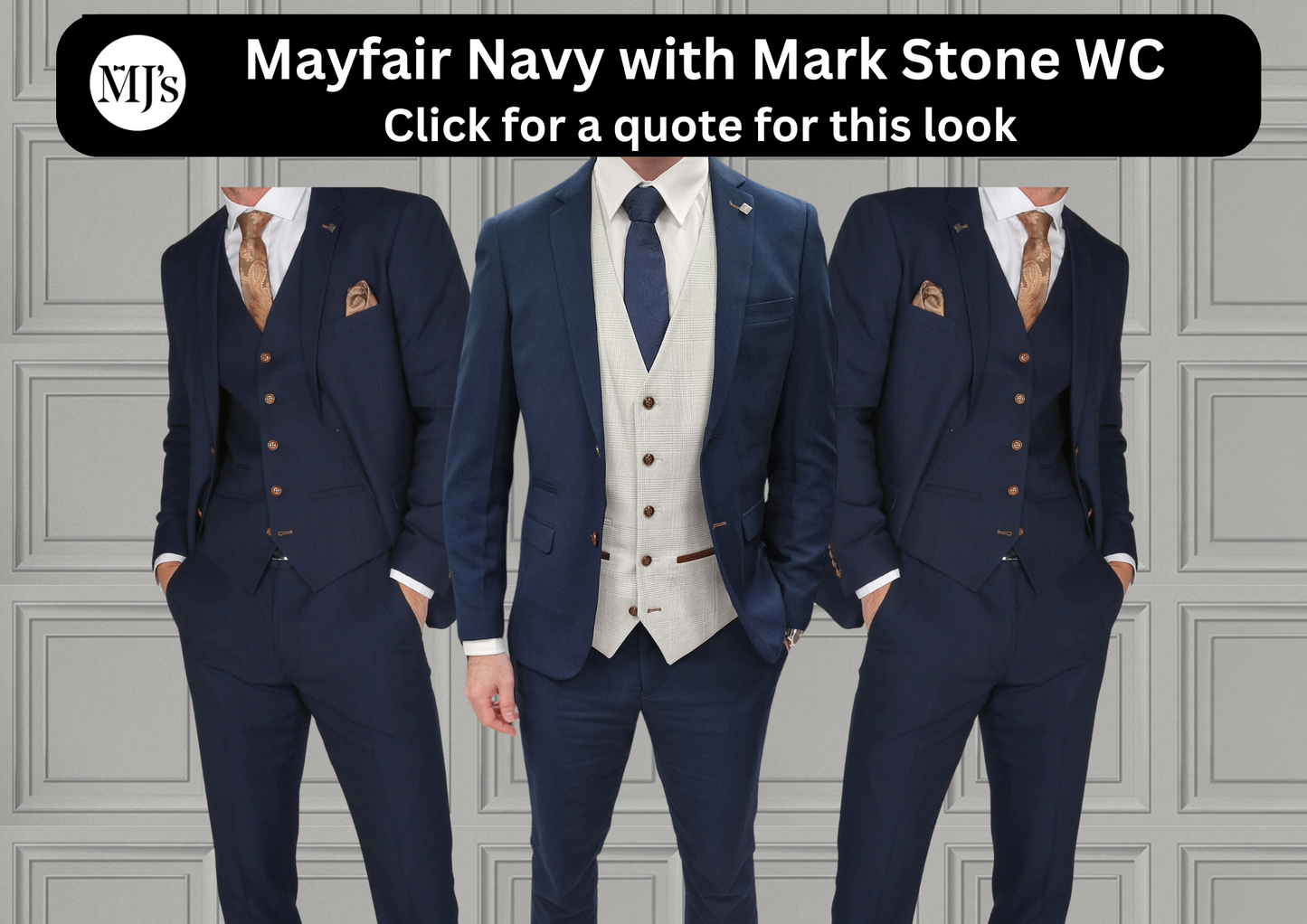Mayfair Navy Jacket & Trouser with Mark Stone waistcoat + Mayfair Navy Wedding Quotation (Copy)