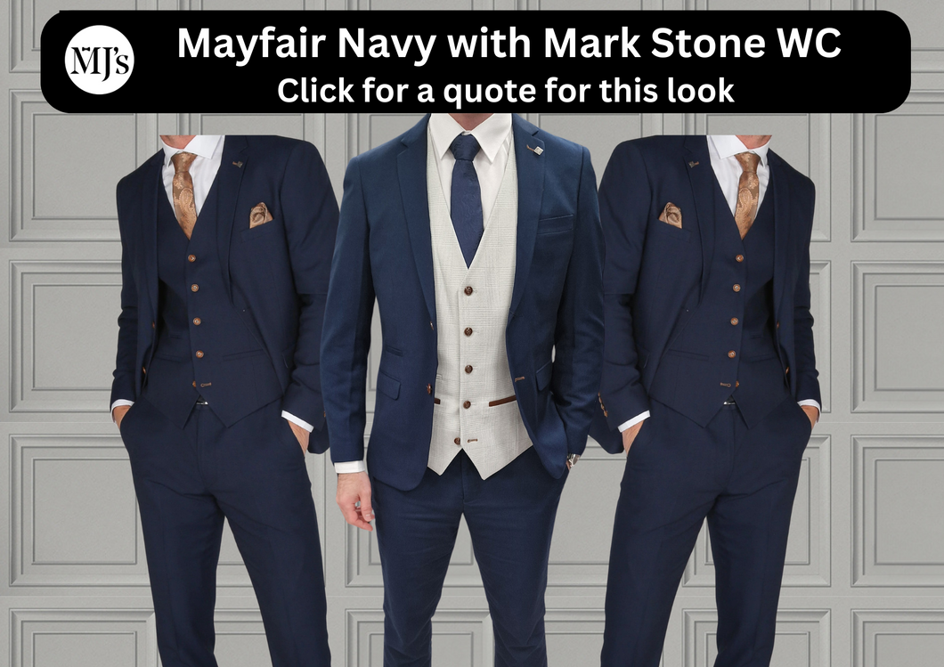 Mayfair Navy Jacket & Trouser with Mark Stone waistcoat + Mayfair Navy Wedding Quotation (Copy)