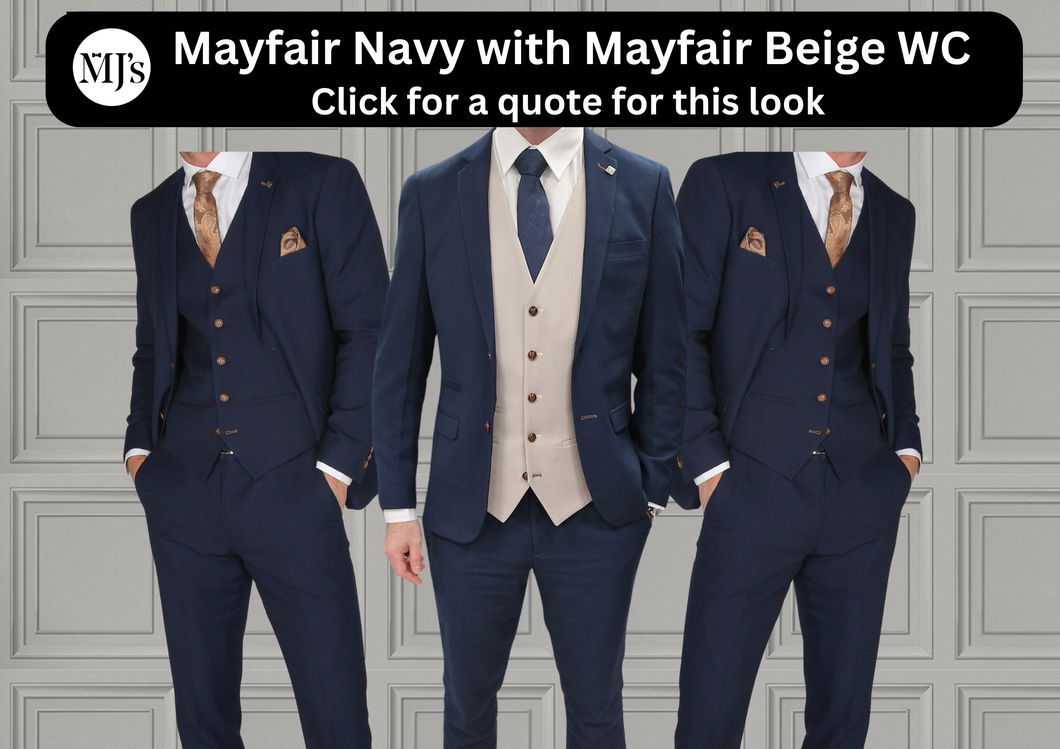 Mayfair Navy Jacket & Trouser with Mayfair Stone waistcoat + Mayfair Navy Wedding Quotation (Copy)
