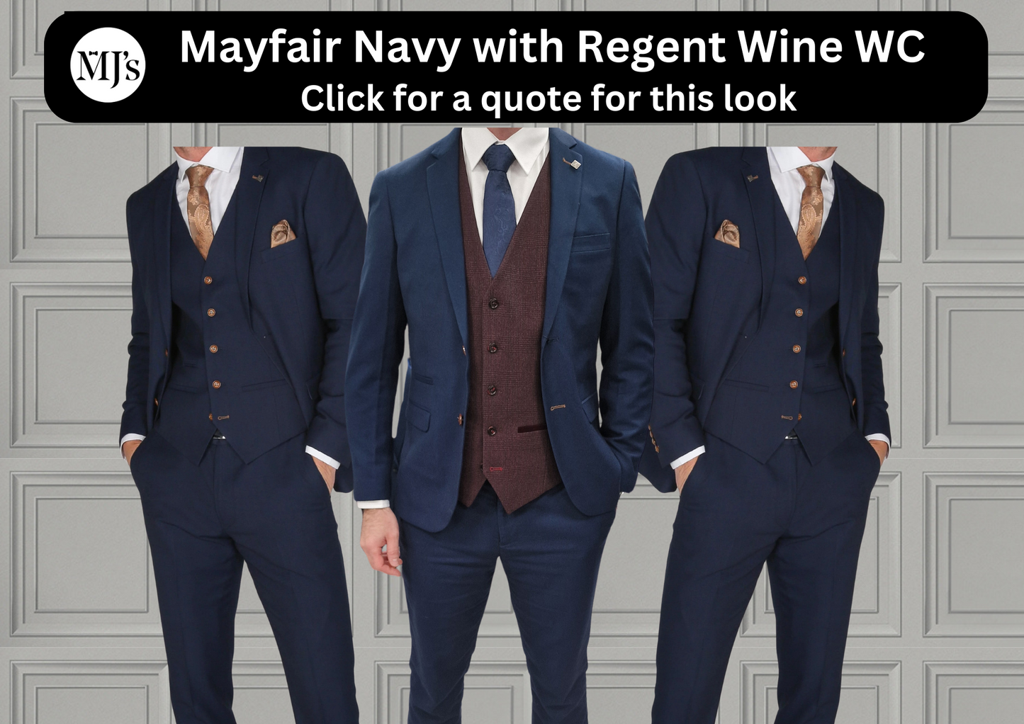 Mayfair Navy Jacket & Trouser with Regent Wine waistcoat + Mayfair Navy Wedding Quotation (Copy)