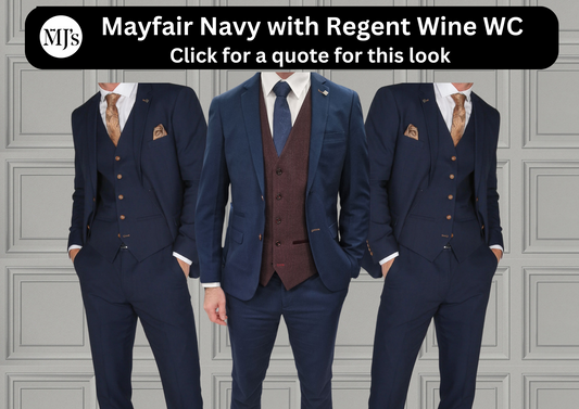 Mayfair Navy Jacket & Trouser with Regent Wine waistcoat + Mayfair Navy Wedding Quotation (Copy)