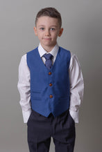 Load image into Gallery viewer, Boy&#39;s Mark Stone 3 Piece Suit with mayfair blue waistcoat
