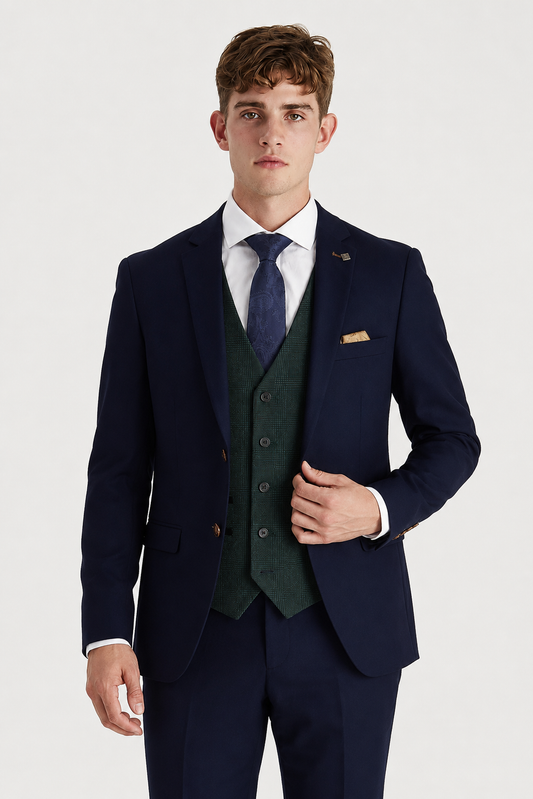 Mayfair Navy with Regent Olive Waistcoat