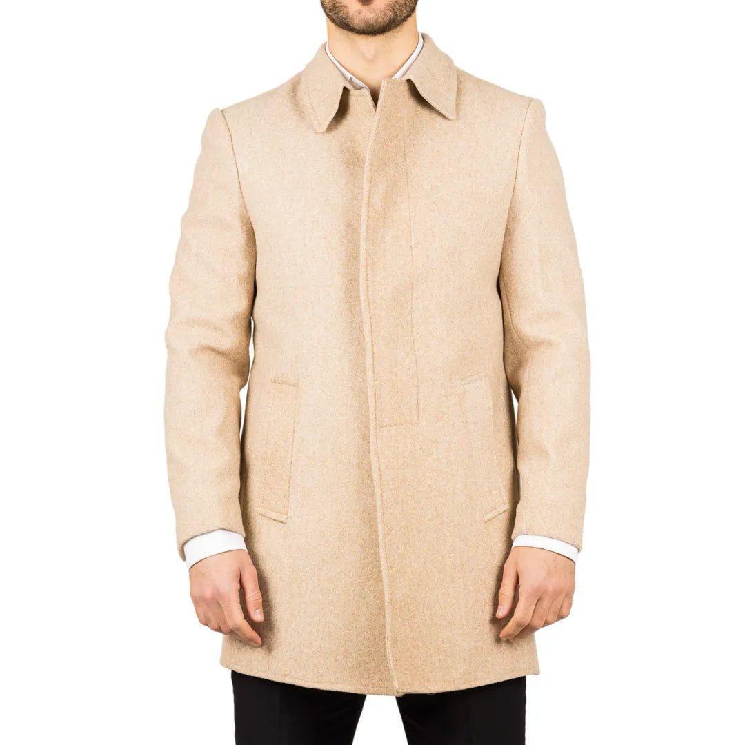 Beige Wool Blend Ovecoat
