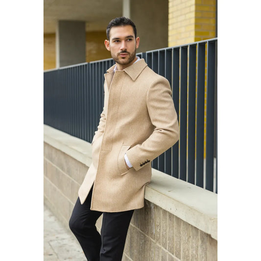 Beige Wool Blend Ovecoat