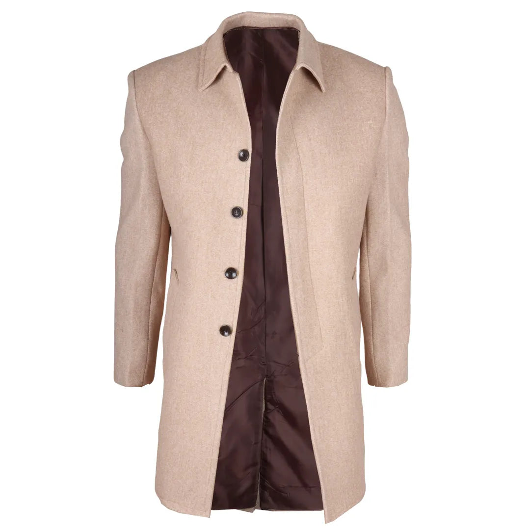 Beige Wool Blend Ovecoat