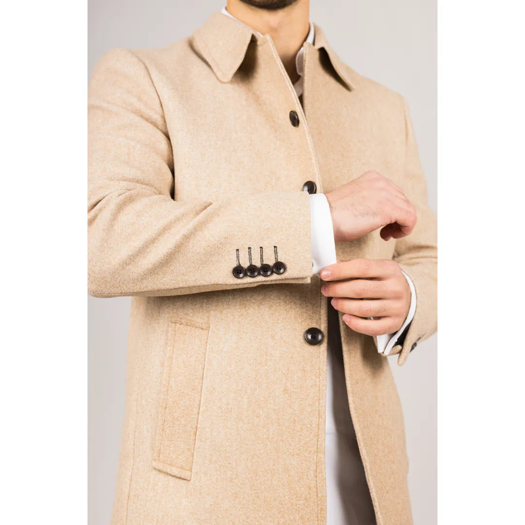 Beige Wool Blend Ovecoat