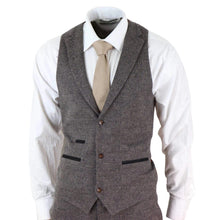 Load image into Gallery viewer, 3 Piece Check Suit Tweed Brown Blinders Gatsby 1920s
