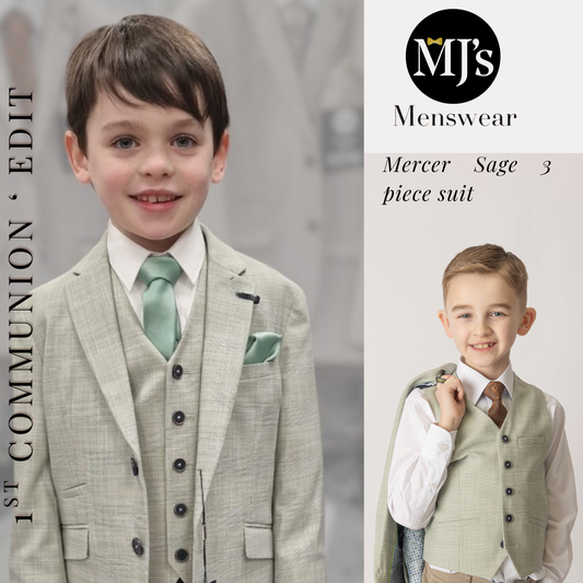 Boy's Mercer Sage Green 3 Piece Suit