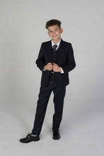 Load image into Gallery viewer, Navy 3 piece boy&#39;s suit for hire
