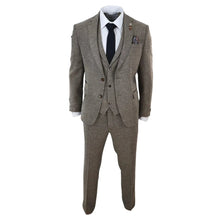Load image into Gallery viewer, Men&#39;s Oak 3 Piece Tweed Suit Herringbone Wool Fit
