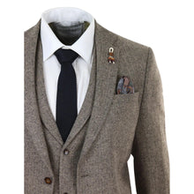 Load image into Gallery viewer, Men&#39;s Oak 3 Piece Tweed Suit Herringbone Wool Fit
