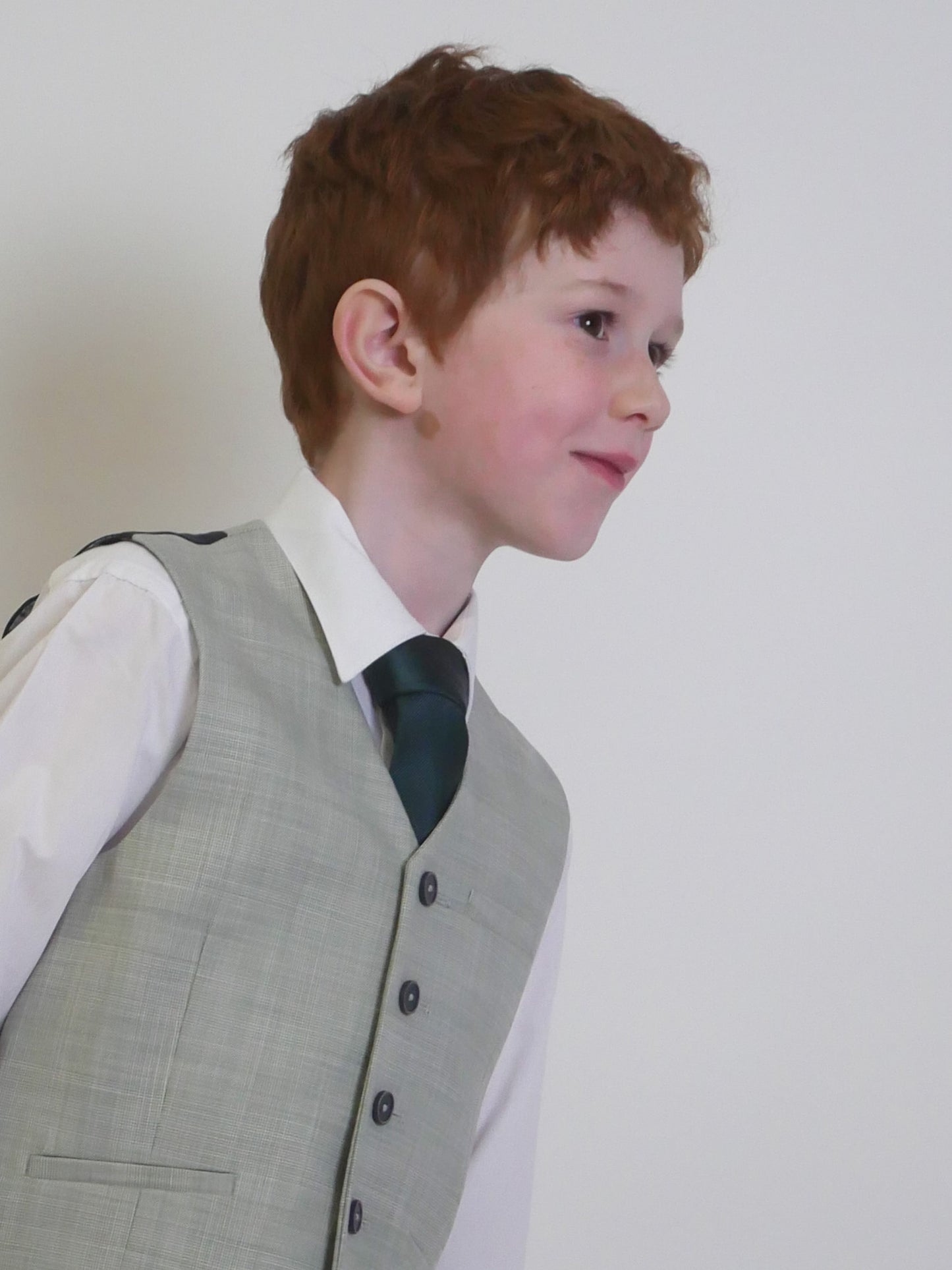 Boy's Mercer Sage Green 3 Piece Suit with navy trouser