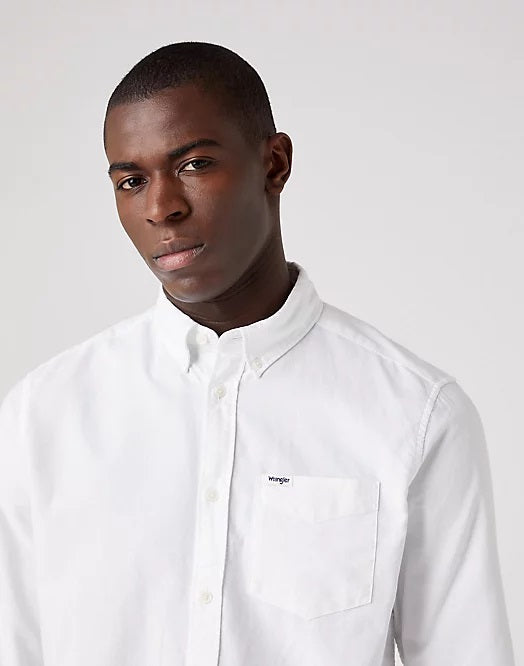 Wrangler 1 pocket down shirt white