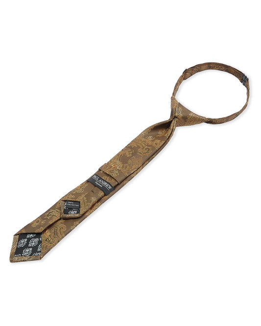 Boys Light Brown Paisley Tie