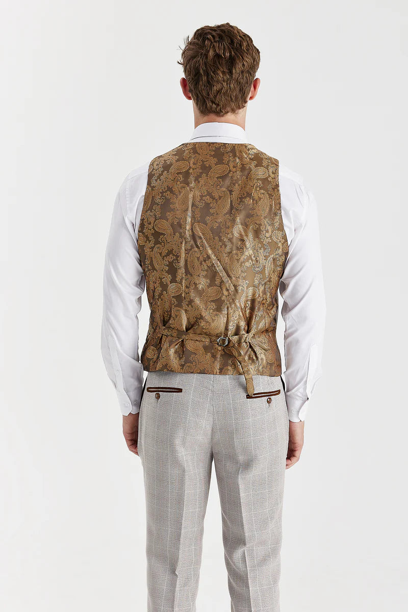Leo Beige with black trousers