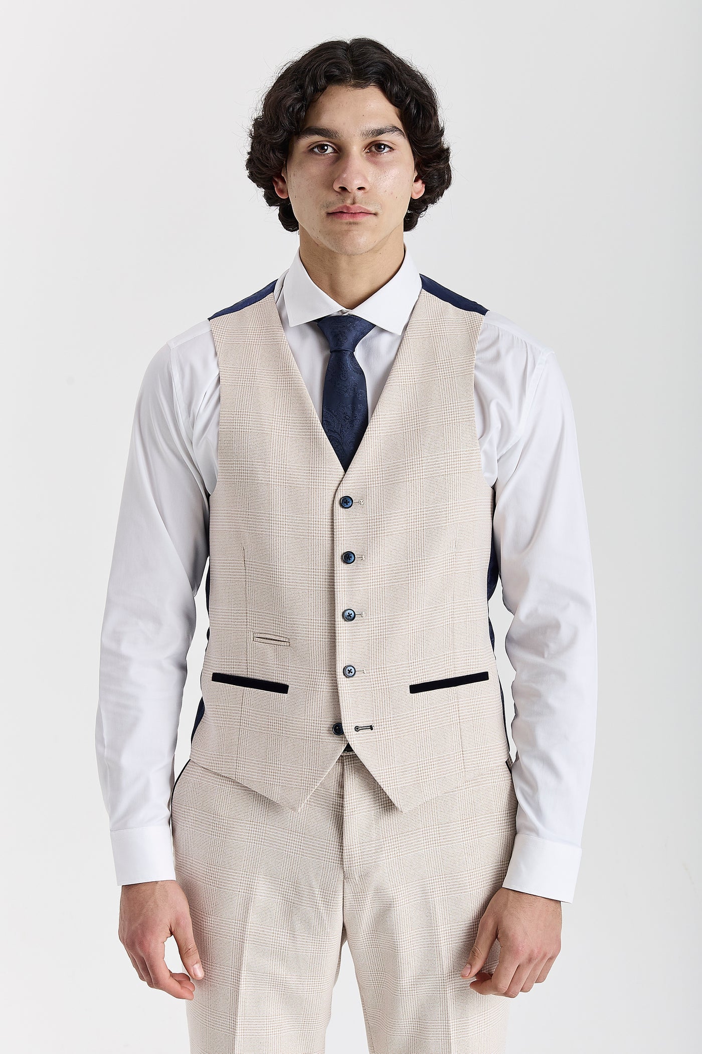 Arthur Navy with the Regent Cream waistcoat