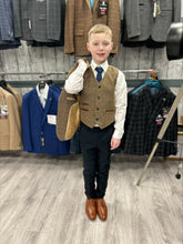 Load image into Gallery viewer, Boy&#39;s Ralph Brown 3 Piece Suit with navy trouser
