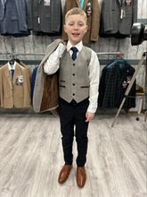 Load image into Gallery viewer, Boy&#39;s Ralph Cream 3 Piece Suit with navy trouser
