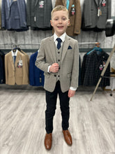 Load image into Gallery viewer, Boy&#39;s Ralph Cream 3 Piece Suit with navy trouser
