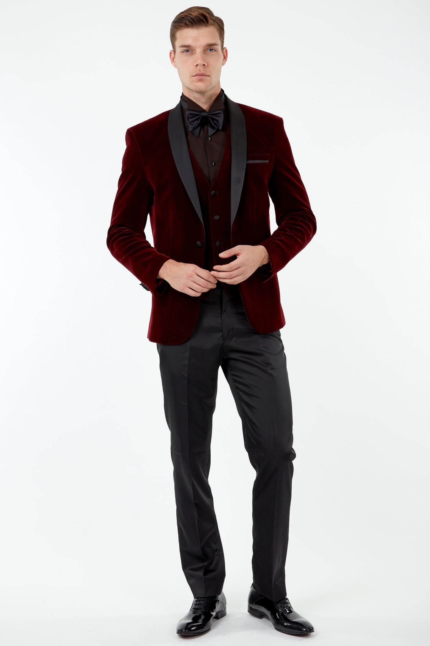 Red Velvet Tux 3 Piece Suit