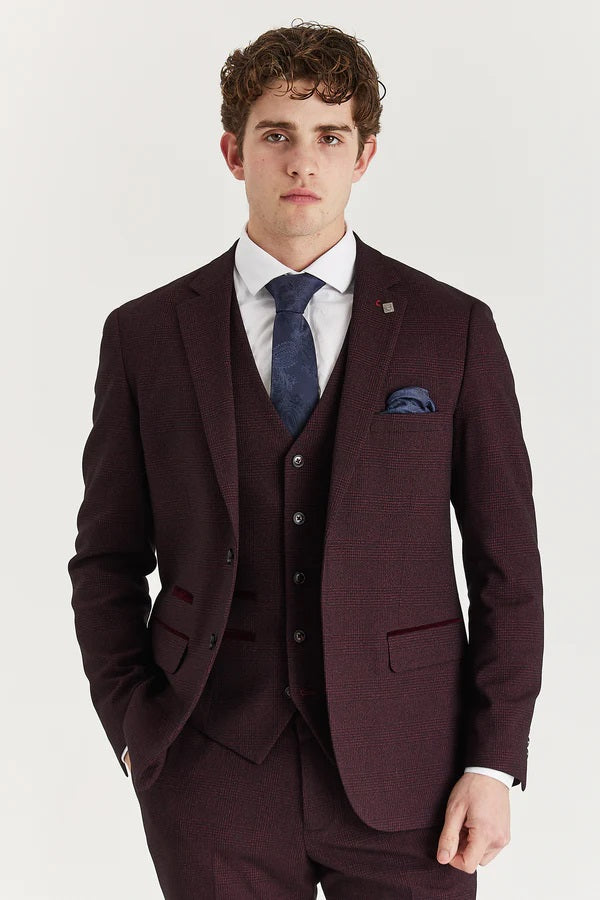 Regent Wine 3 Piece Suit