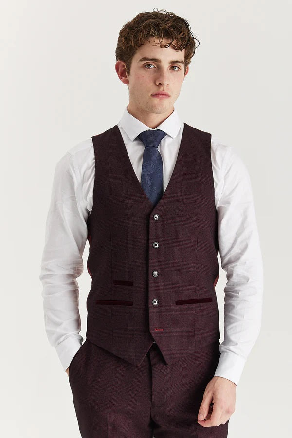 Regent Wine 3 Piece Suit