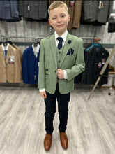 Load image into Gallery viewer, Cavani Sage Green 3 Piece Suit with navy trouser
