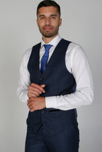 Load image into Gallery viewer, Harris Grey Tweed Suit Jacket  With Navy Trousers &amp; Waistcoat
