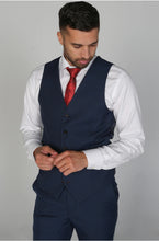 Load image into Gallery viewer, Wells blue jacket, with calvin blue trouser &amp; waistcoat for hire
