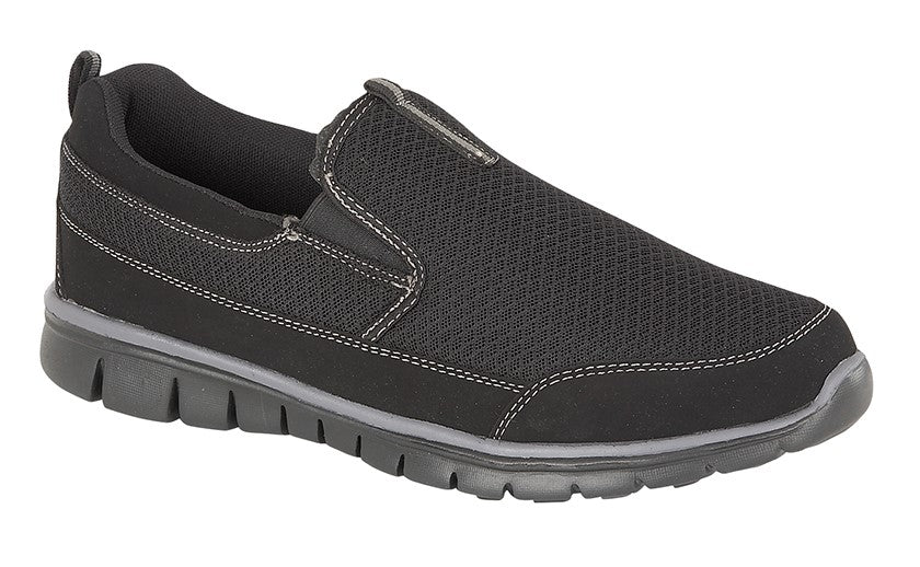 Black Textile Mesh Slip on Trainer MJT875A