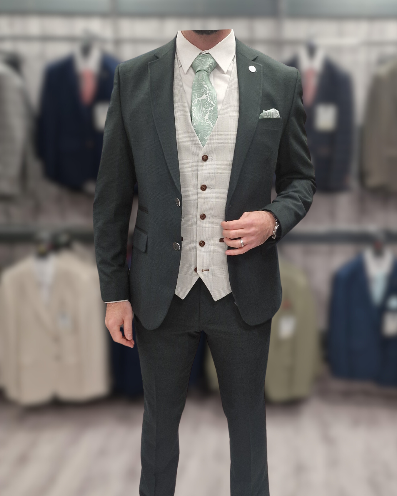 TC Olive + Mark Stone Waistcoat Wedding Quotation
