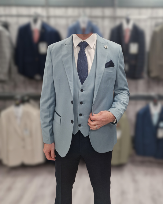 MJ Turquoise with Navy Trousers