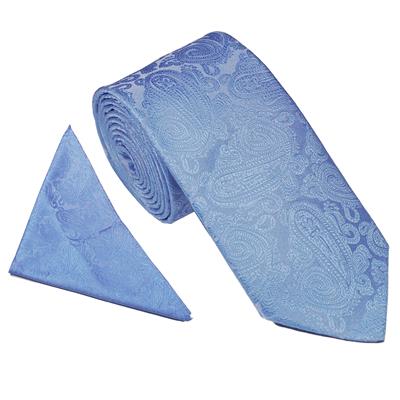 Baby Blue paisley tie set
