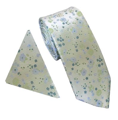 Green Floral tie set