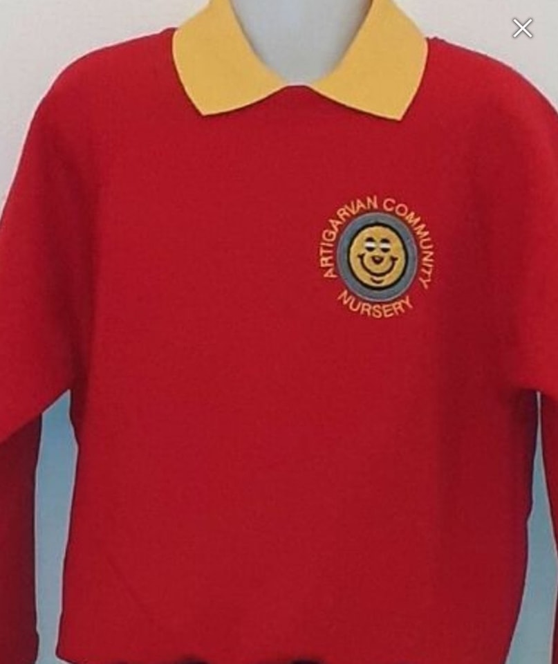 Artigarvan Community nursery red sweatshirt