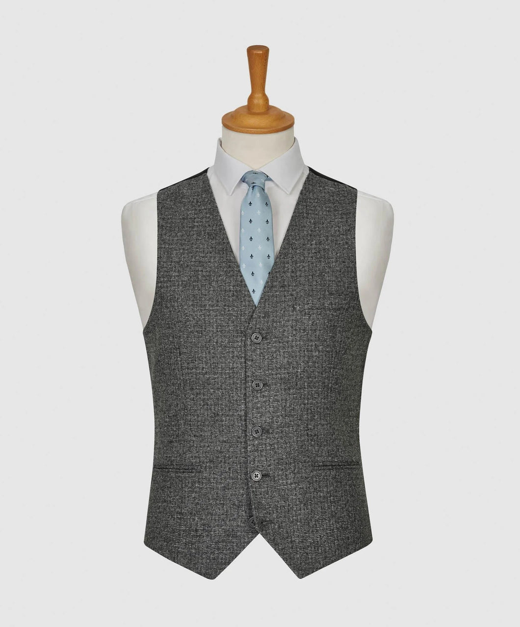 Basketweave tweed waistcoat grey