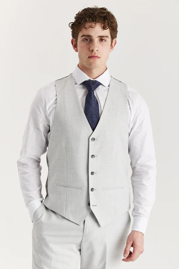 Belmont Silver Jacket & Waistcoat - Navy Trousers