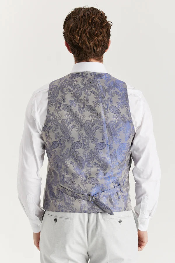 Belmont Silver Jacket & Waistcoat - Navy Trousers