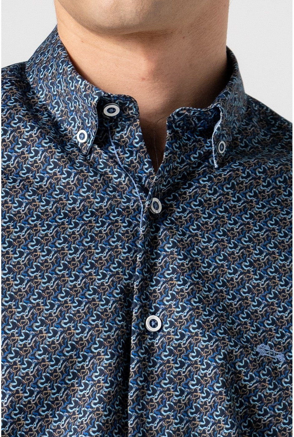 Dario Beltrán Men’s Navy Printed Shirt Comoa