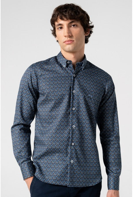 Dario Beltrán Men’s Navy Printed Shirt Comoa