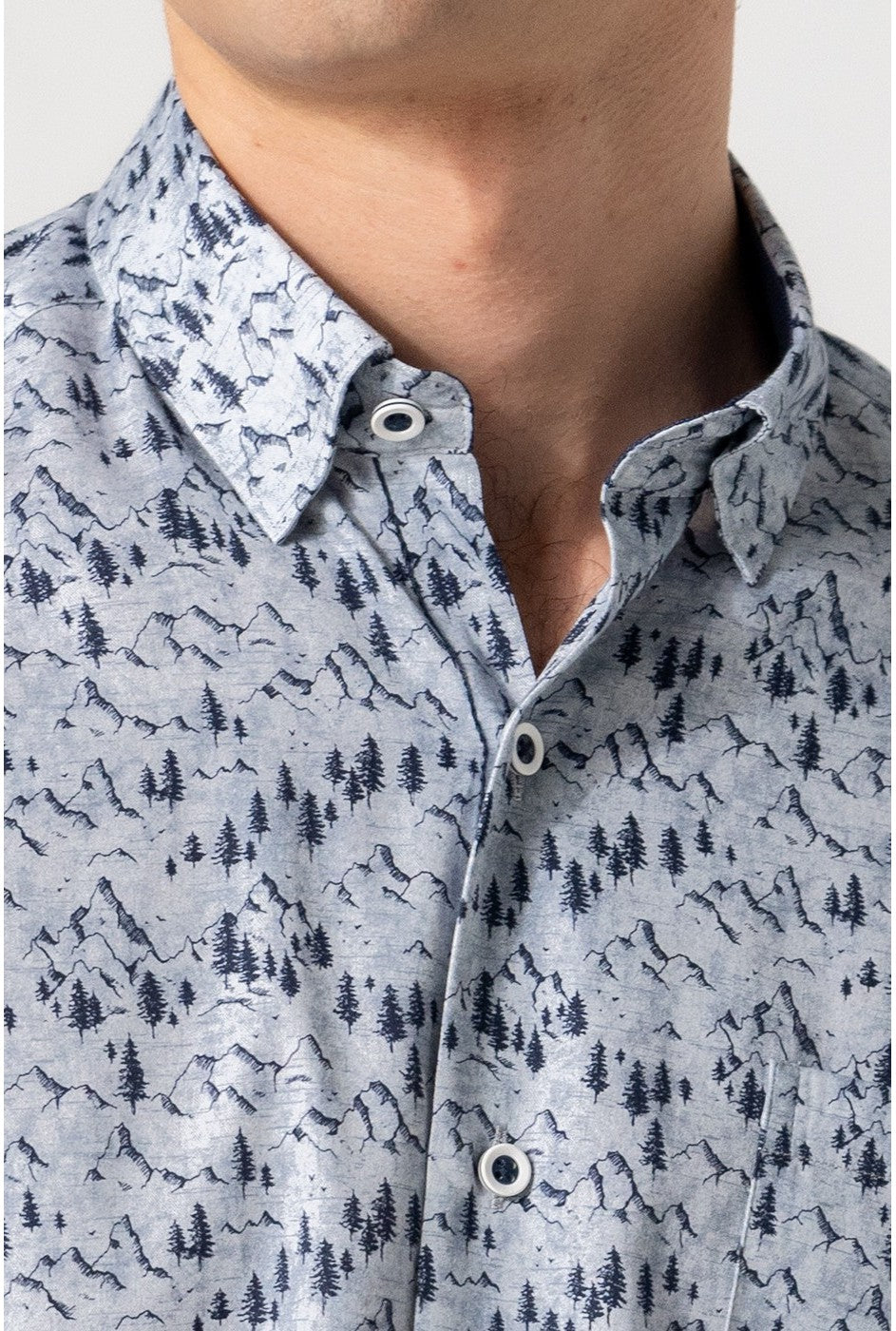 Dario Beltrán Slim Fit Mountain Print Shirt